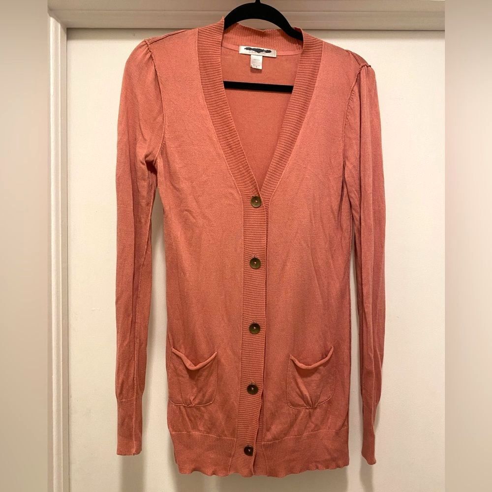 Victorias Secret Cashmere Blend Cardigan Sweater Small Pink Lightweight dainty